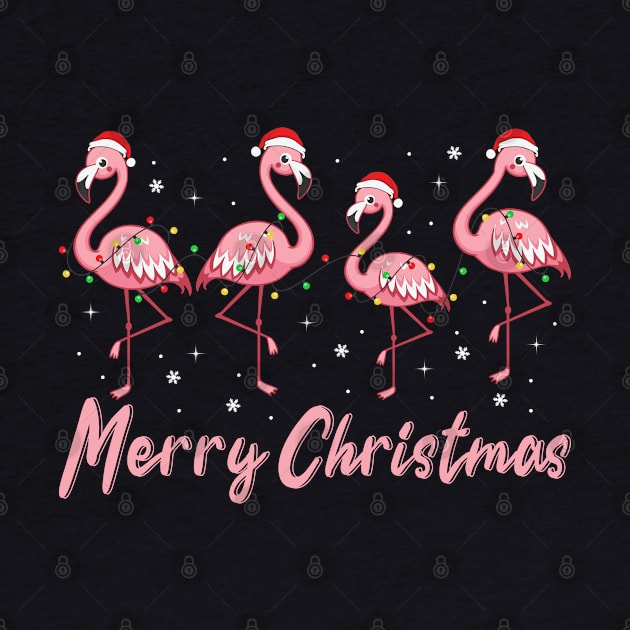 Merry Christmas Flamingo Funny Christmas by DragonTees